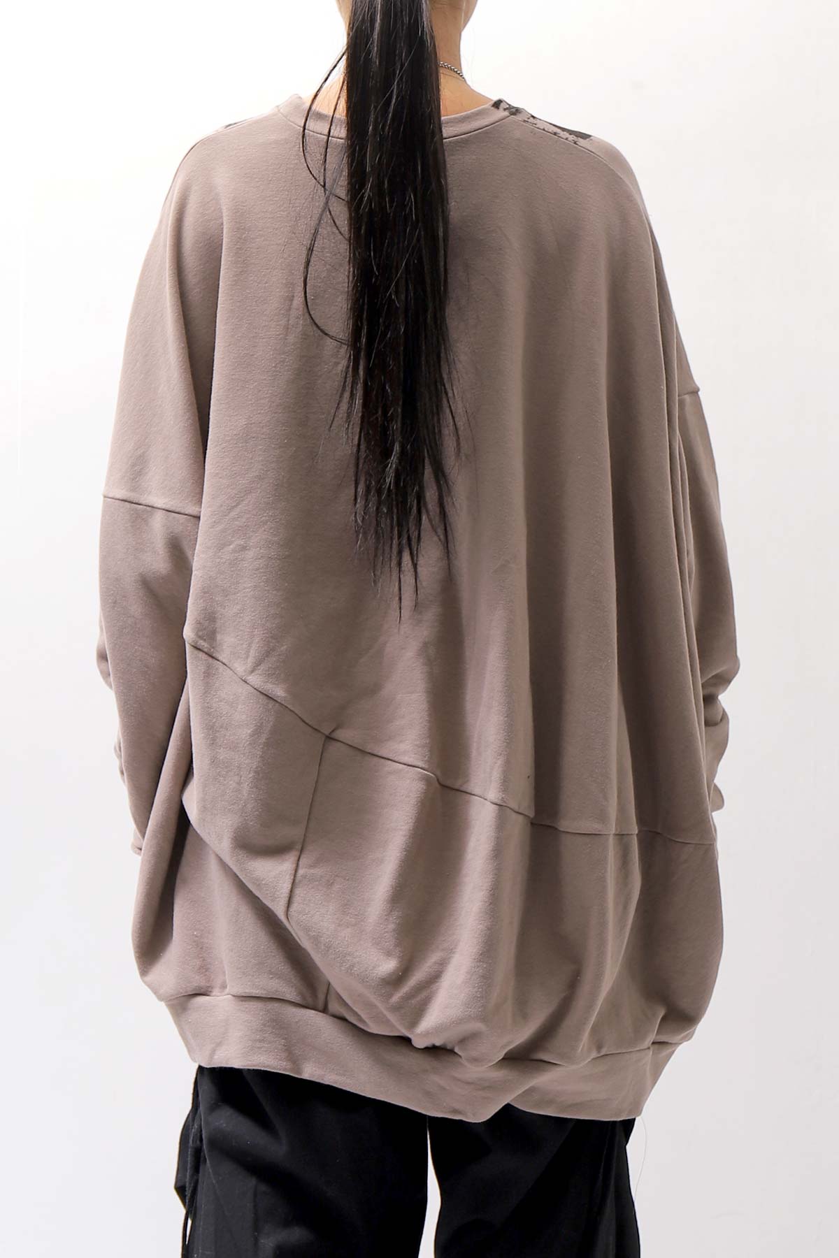 【bajra】 UNISEX BACK DRAPE TOP 154QK03_TAUPE PRINTED