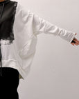 【bajra】 UNISEX BACK DRAPE& PRINTED LIGHT SWEAT TOP 159QK04_WHITE PRINTED