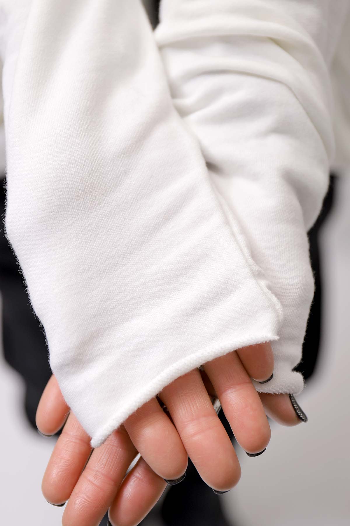 【bajra】 UNISEX BACK DRAPE&amp; PRINTED LIGHT SWEAT TOP 159QK04_WHITE PRINTED