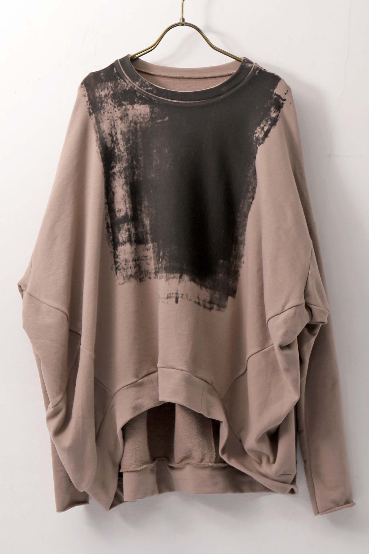 【bajra】 UNISEX BACK DRAPE TOP 154QK03_TAUPE PRINTED