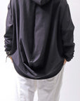 【bajra】 UNISEX SUPER STRETCH SWEAT BACKDRAPE HOODIE 159QK03_BLACK