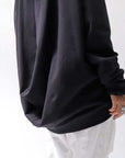 【bajra】 UNISEX SUPER STRETCH SWEAT BACKDRAPE HOODIE 159QK03_BLACK