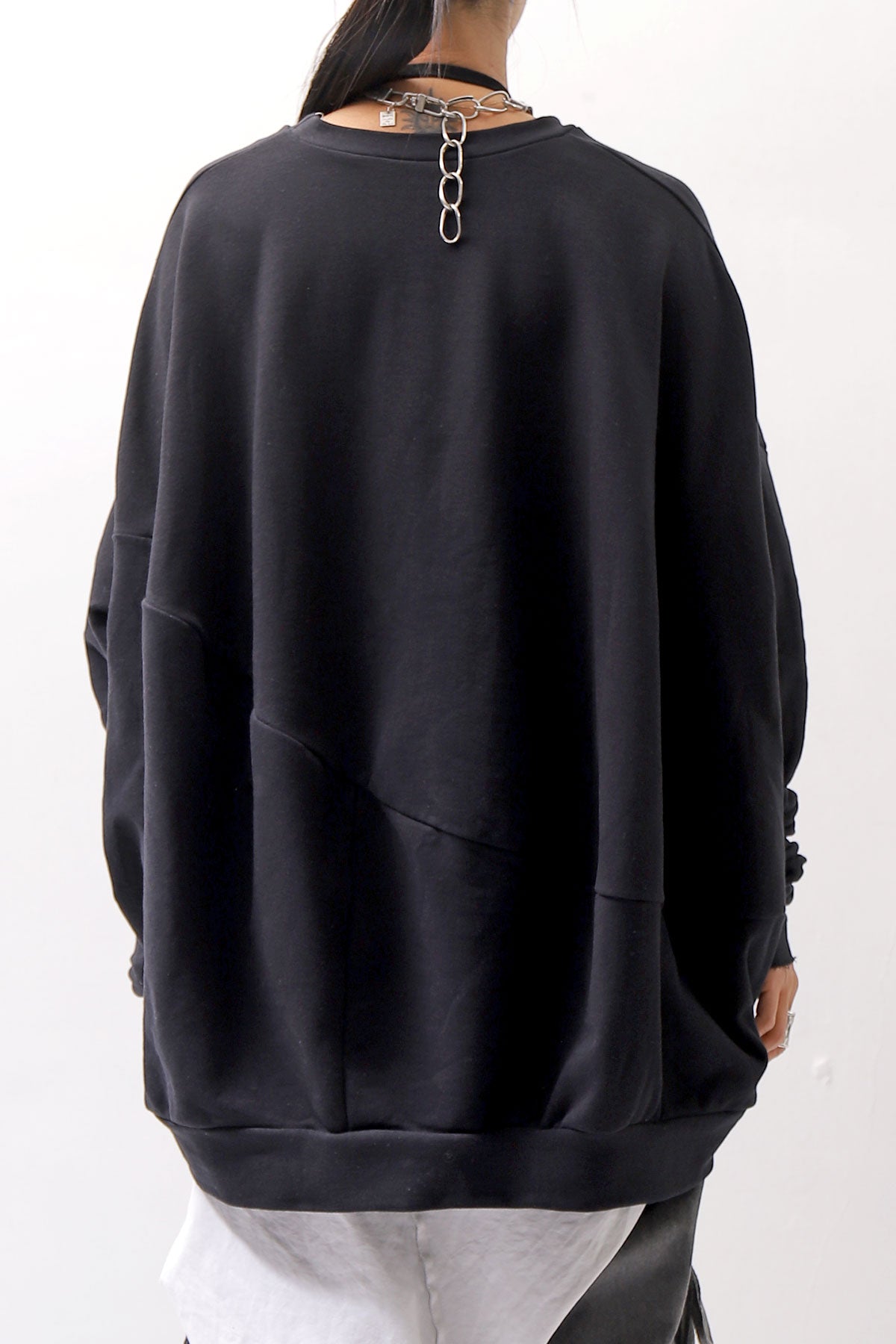 【bajra】 UNISEX BACK DRAPE TOP 154QK02_BLACK