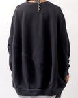 【bajra】 UNISEX BACK DRAPE TOP 154QK02_BLACK