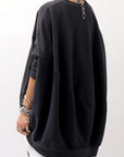 【bajra】 UNISEX BACK DRAPE TOP 154QK02_BLACK