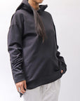 【bajra】 UNISEX SUPER STRETCH SWEAT BACKDRAPE HOODIE 159QK03_BLACK