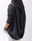 【bajra】 UNISEX SUPER STRETCH SWEAT BACKDRAPE HOODIE 159QK03_BLACK