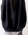 【bajra】 UNISEX BACK DRAPE TOP 154QK02_BLACK