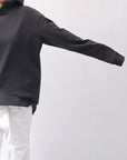 【bajra】 UNISEX SUPER STRETCH SWEAT BACKDRAPE HOODIE 159QK03_BLACK
