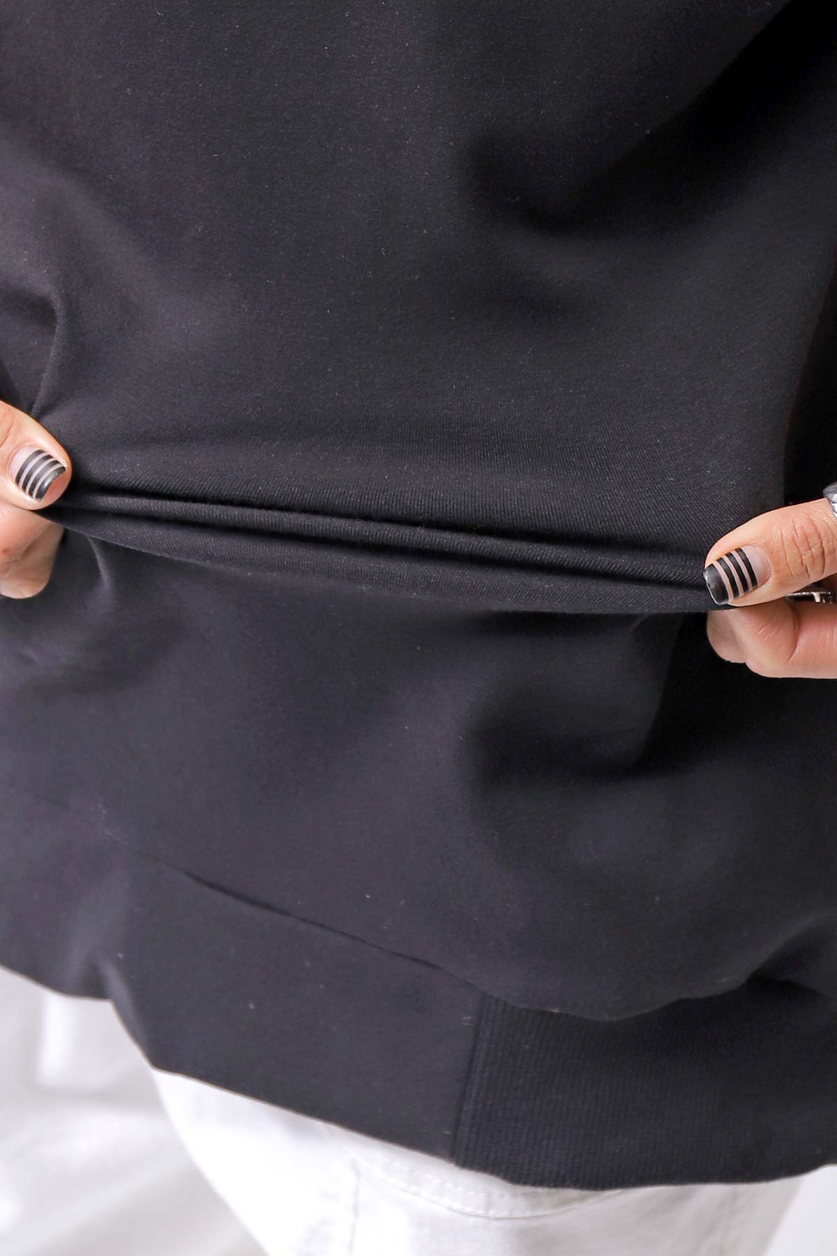 【bajra】 UNISEX SUPER STRETCH SWEAT BACKDRAPE HOODIE 159QK03_BLACK