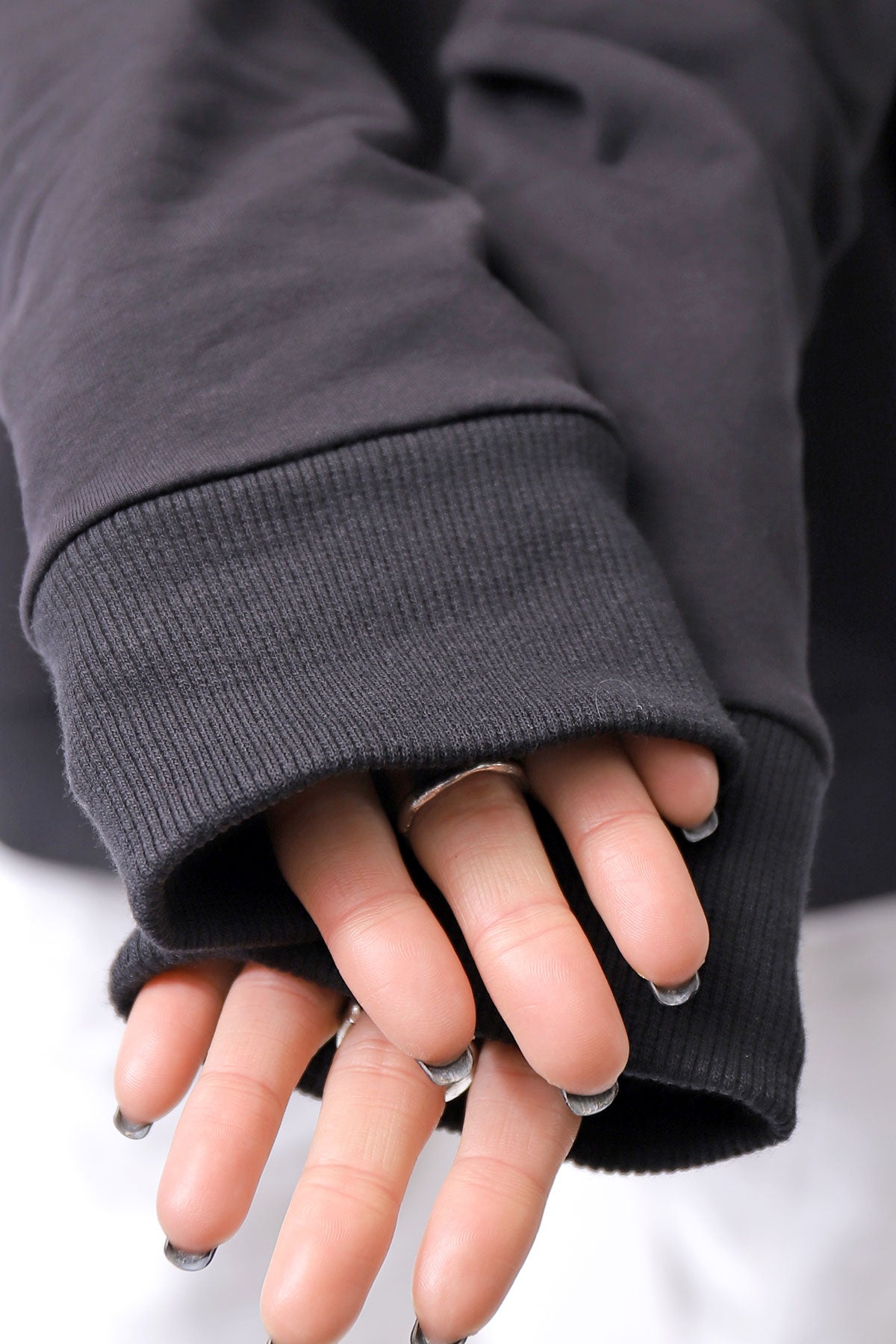 【bajra】 UNISEX SUPER STRETCH SWEAT BACKDRAPE HOODIE 159QK03_BLACK