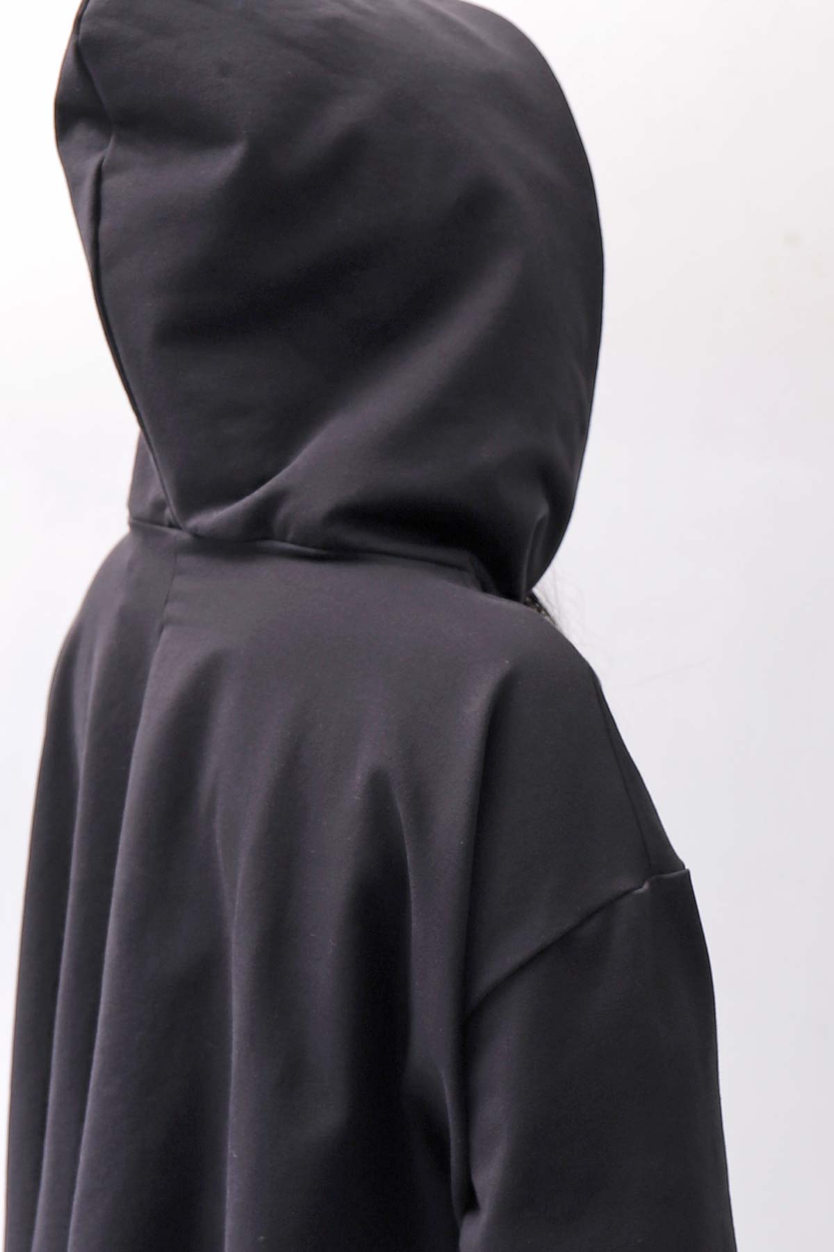 【bajra】 UNISEX SUPER STRETCH SWEAT BACKDRAPE HOODIE 159QK03_BLACK
