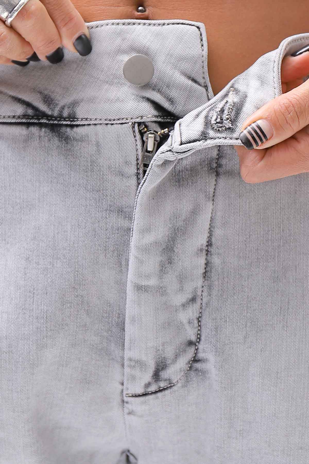 【thom/krom】 UNISEX LOW CROTCH STRETCH DENIM PANTS MT102_BLEACH GREY(LIGHT GREY)