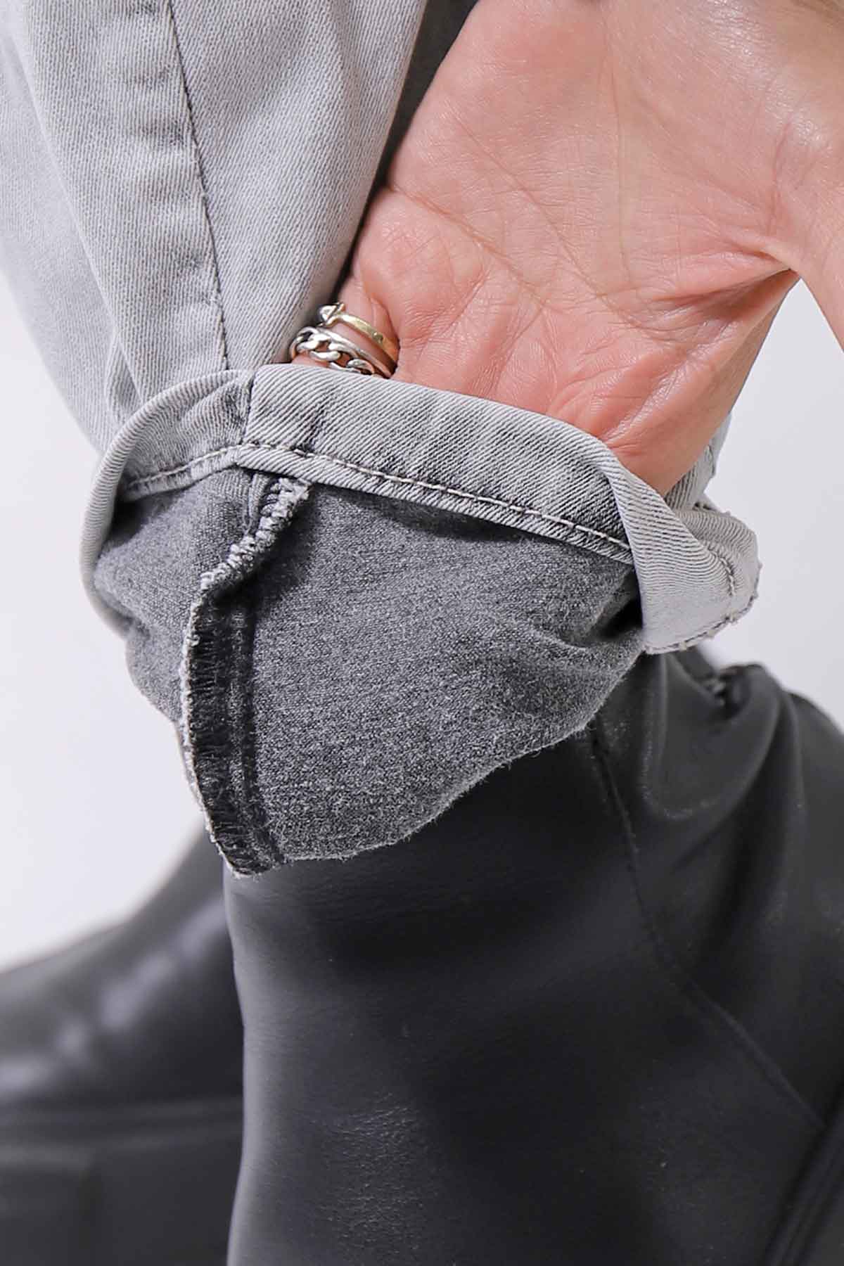 【thom/krom】 UNISEX LOW CROTCH STRETCH DENIM PANTS MT102_BLEACH GREY(LIGHT GREY)