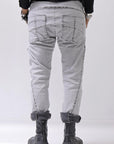 【thom/krom】 UNISEX LOW CROTCH STRETCH DENIM PANTS MT102_BLEACH GREY(LIGHT GREY)