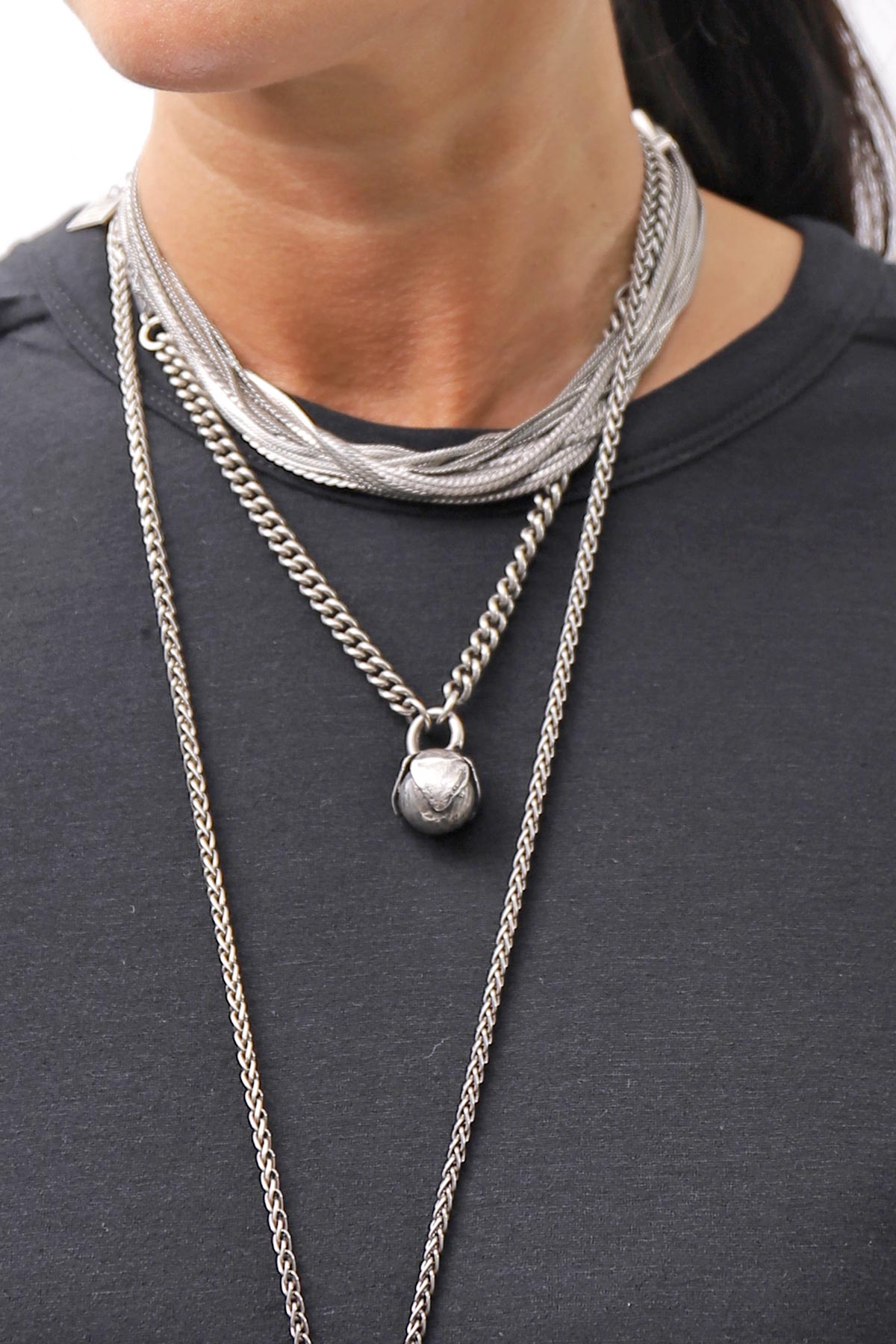 【thom/krom】 UNISEX SKIN COTTON DOUBLE LAYERED TOPS MTS922_BLACK