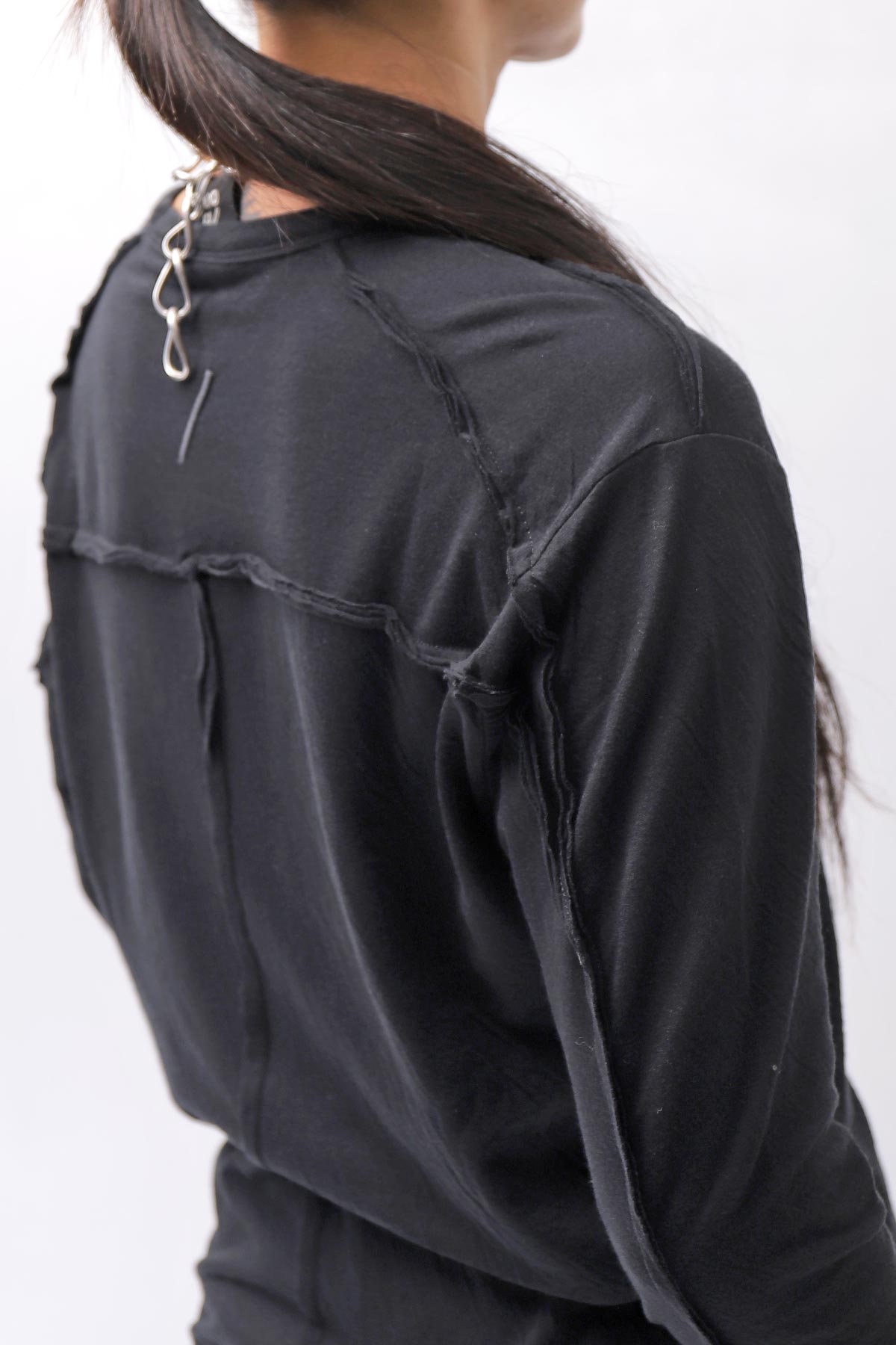 【thom/krom】 UNISEX SKIN COTTON DOUBLE LAYERED TOPS MTS922_BLACK