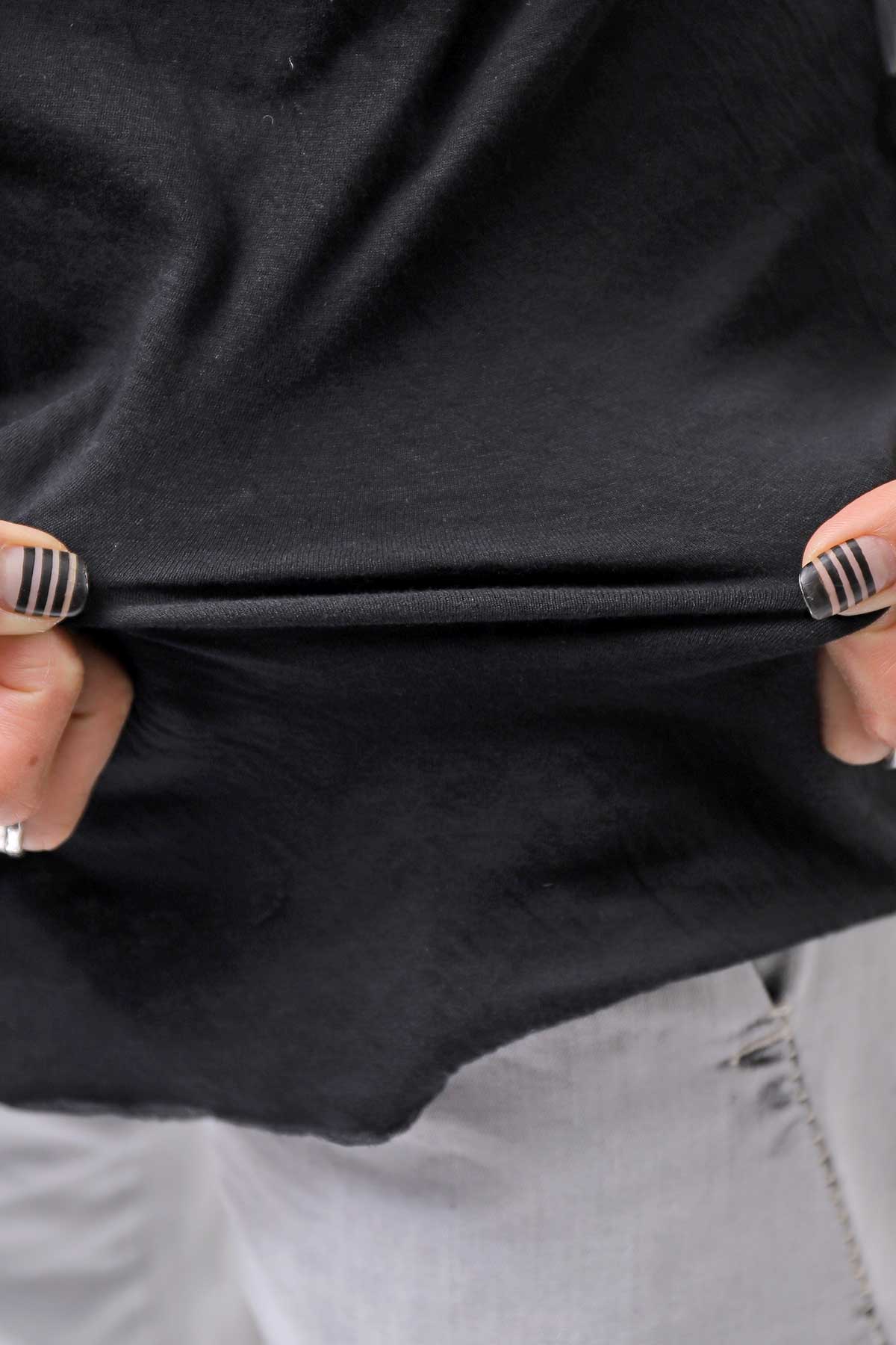 【thom/krom】 UNISEX SKIN COTTON DOUBLE LAYERED TOPS MTS922_BLACK