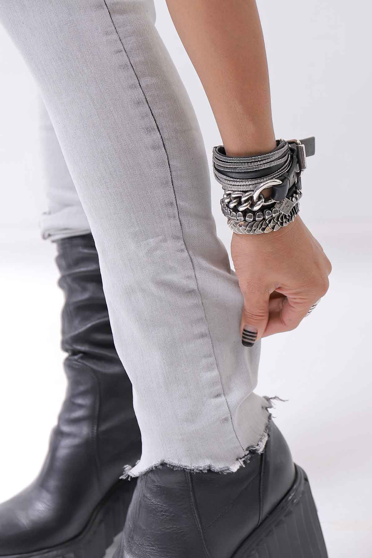 【thom/krom】 UNISEX SKINNY STRETCH DENIM PANTS WT79_BLEACH GREY(LIGHT GREY)