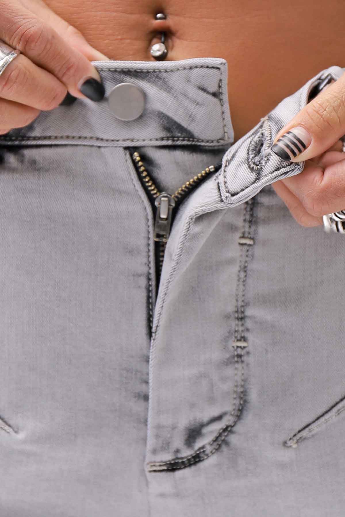 【thom/krom】 UNISEX SKINNY STRETCH DENIM PANTS WT79_BLEACH GREY(LIGHT GREY)