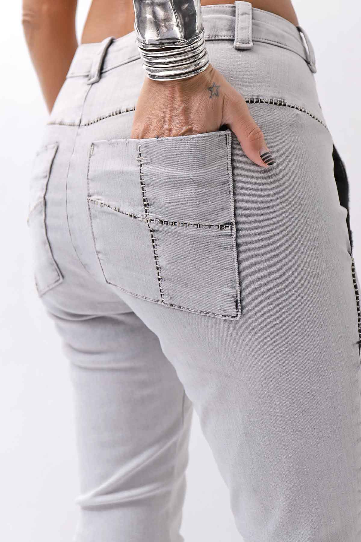 【thom/krom】 UNISEX SKINNY STRETCH DENIM PANTS WT79_BLEACH GREY(LIGHT GREY)