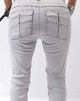【thom/krom】 UNISEX SKINNY STRETCH DENIM PANTS WT79_BLEACH GREY(LIGHT GREY)