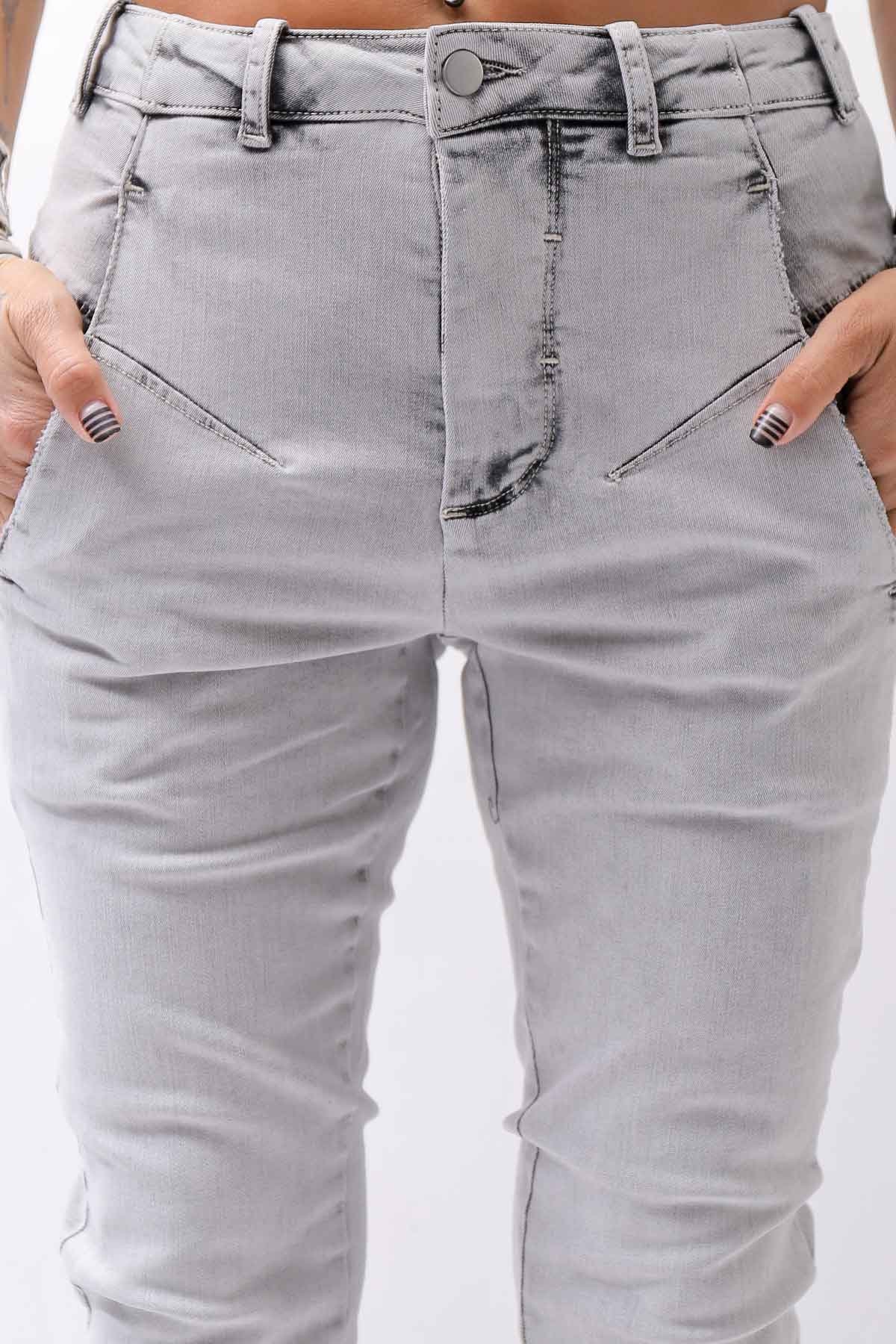 【thom/krom】 UNISEX SKINNY STRETCH DENIM PANTS WT79_BLEACH GREY(LIGHT GREY)