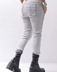 【thom/krom】 UNISEX SKINNY STRETCH DENIM PANTS WT79_BLEACH GREY(LIGHT GREY)