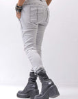 【thom/krom】 UNISEX SKINNY STRETCH DENIM PANTS WT79_BLEACH GREY(LIGHT GREY)