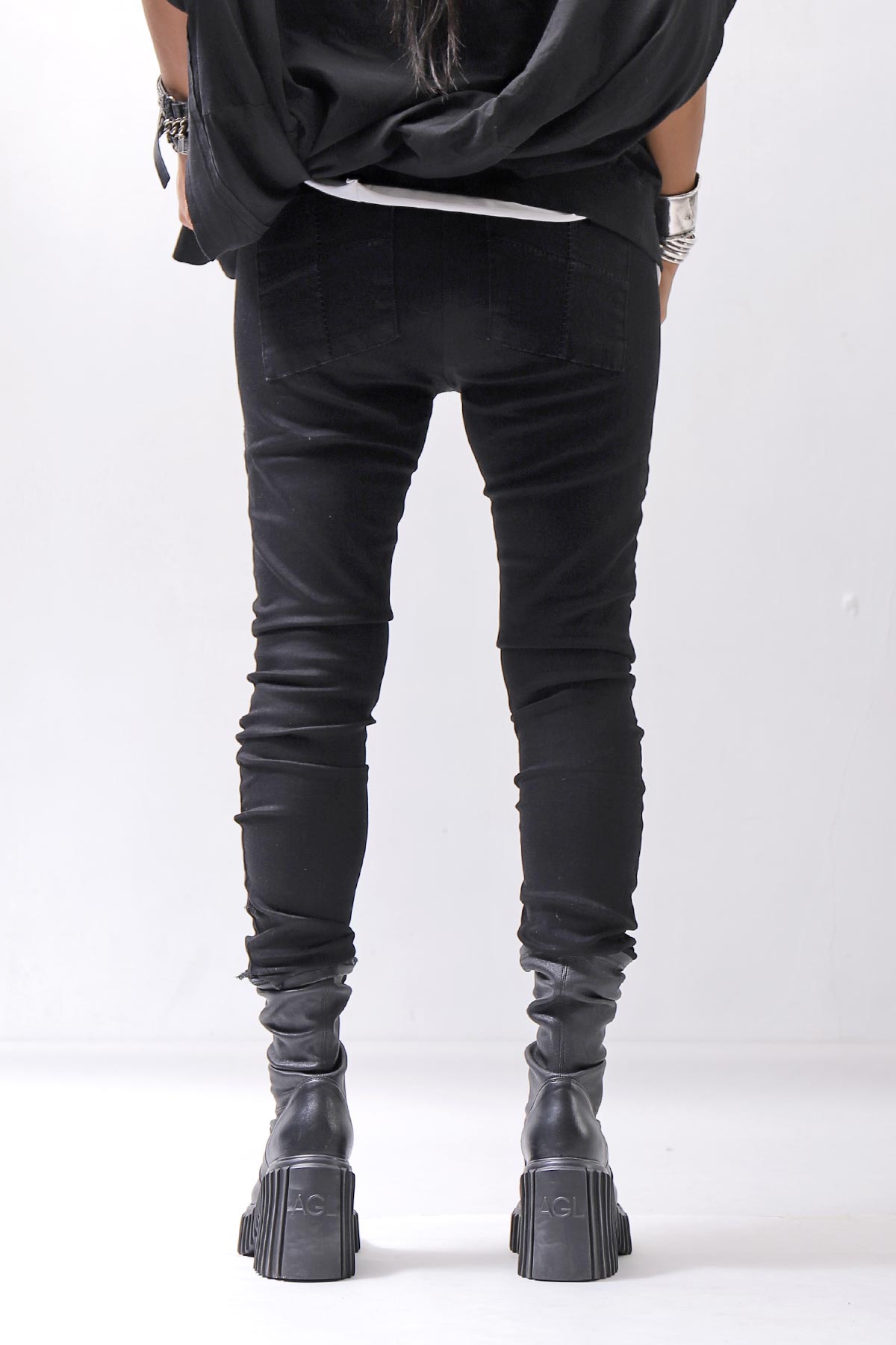 【thom/krom】 UNISEX SKINNY STRETCH DENIM PANTS WT79_BLACK
