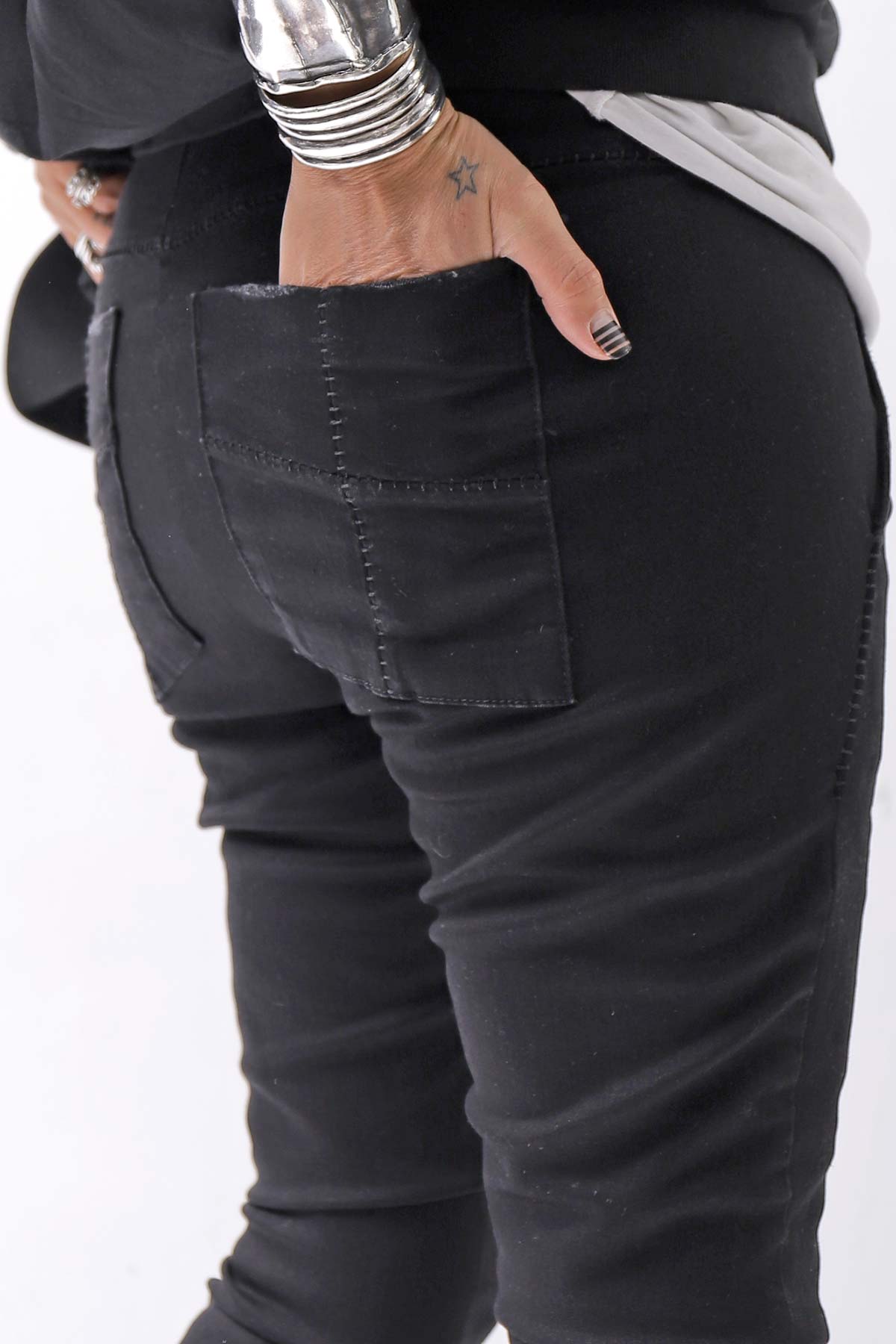 【thom/krom】 UNISEX SKINNY STRETCH DENIM PANTS WT79_BLACK