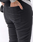 【thom/krom】 UNISEX SKINNY STRETCH DENIM PANTS WT79_BLACK