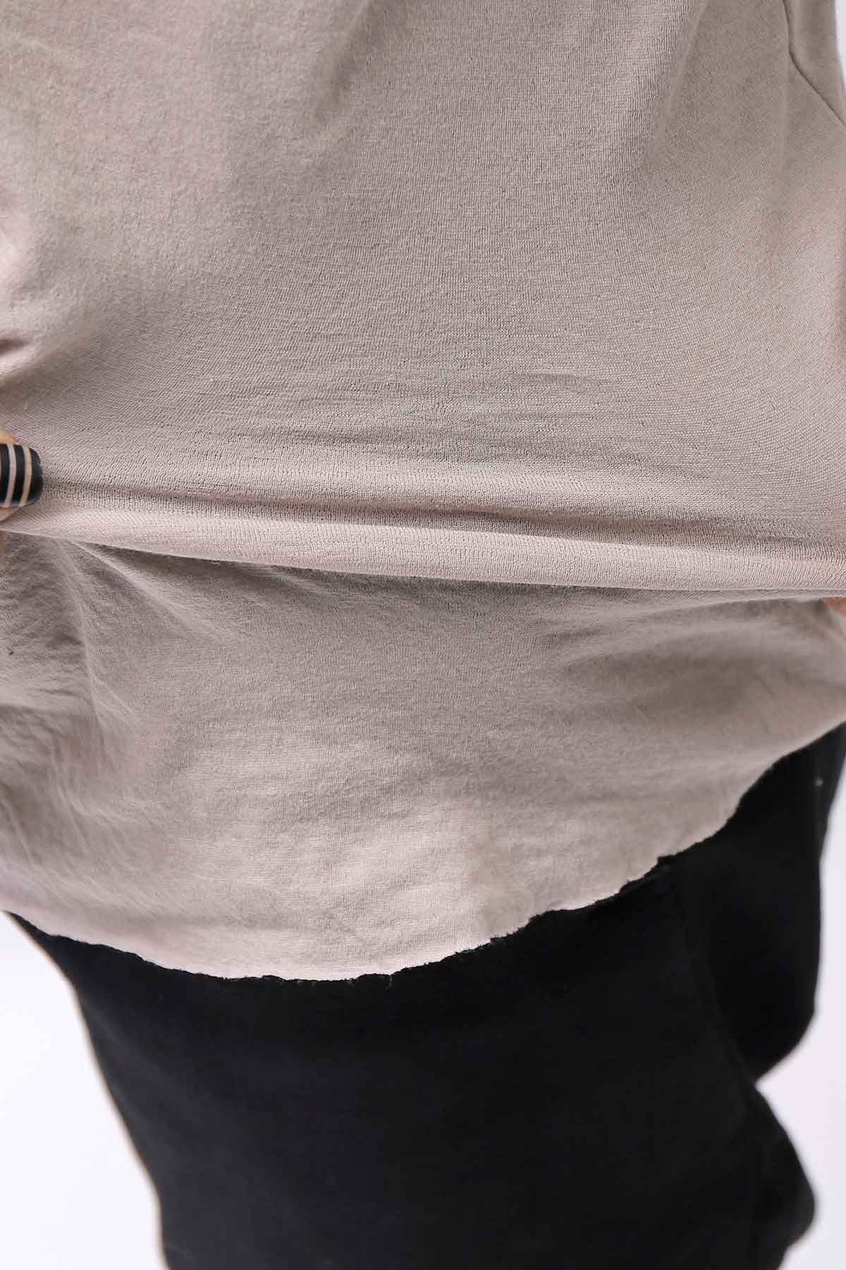 【thom/krom】 UNISEX SKIN COTTON DOUBLE LAYERED TOPS MTS922_STONE