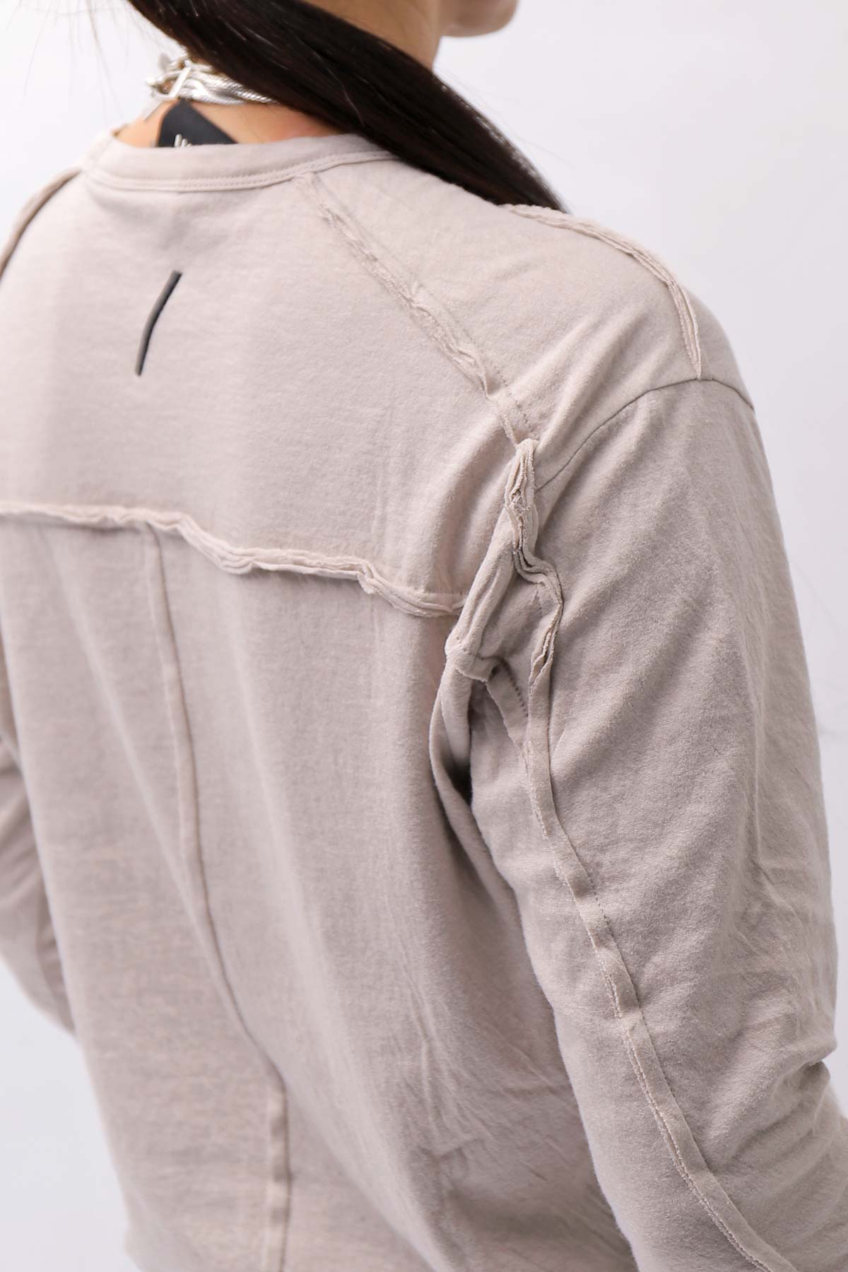 【thom/krom】 UNISEX SKIN COTTON DOUBLE LAYERED TOPS MTS922_STONE