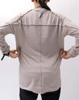 【thom/krom】 UNISEX SKIN COTTON DOUBLE LAYERED TOPS MTS922_STONE