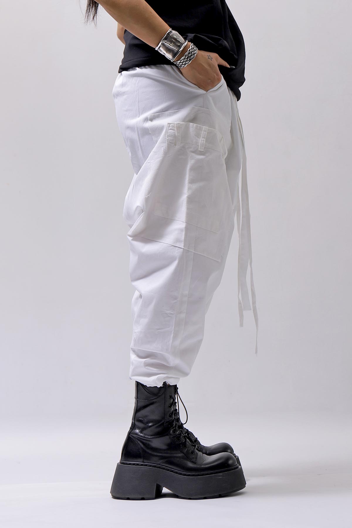 【studio b3】 UNISEX 2WAY CARGO COTTON PANTS BZB1674 _OFF WHITE