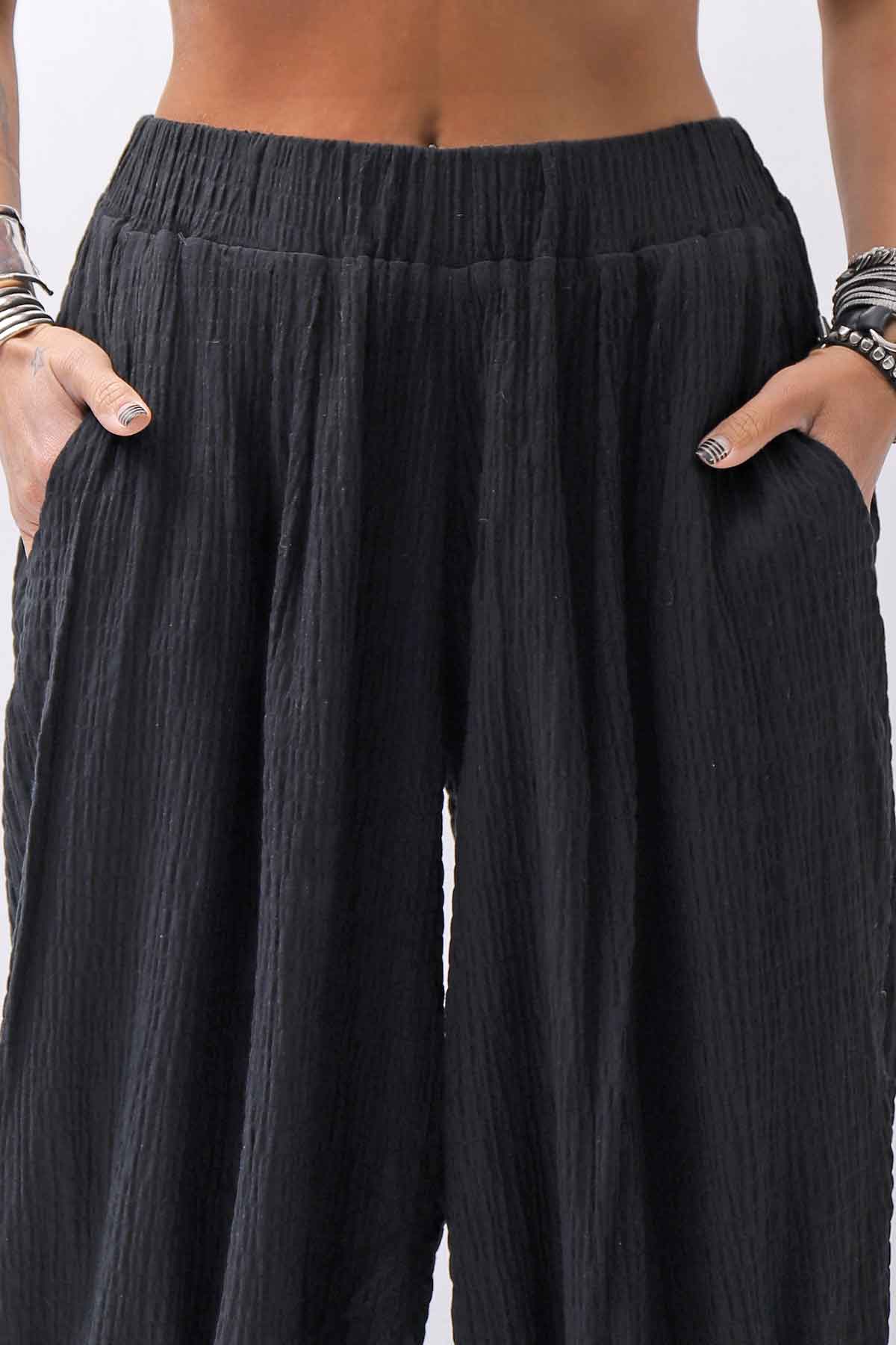 【studio b3】 UNISEX EMBOSSED MOROCCAN PANTS RBB1945_BLACK