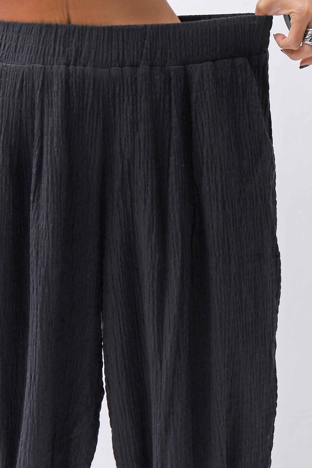 【studio b3】 UNISEX EMBOSSED MOROCCAN PANTS RBB1945_BLACK