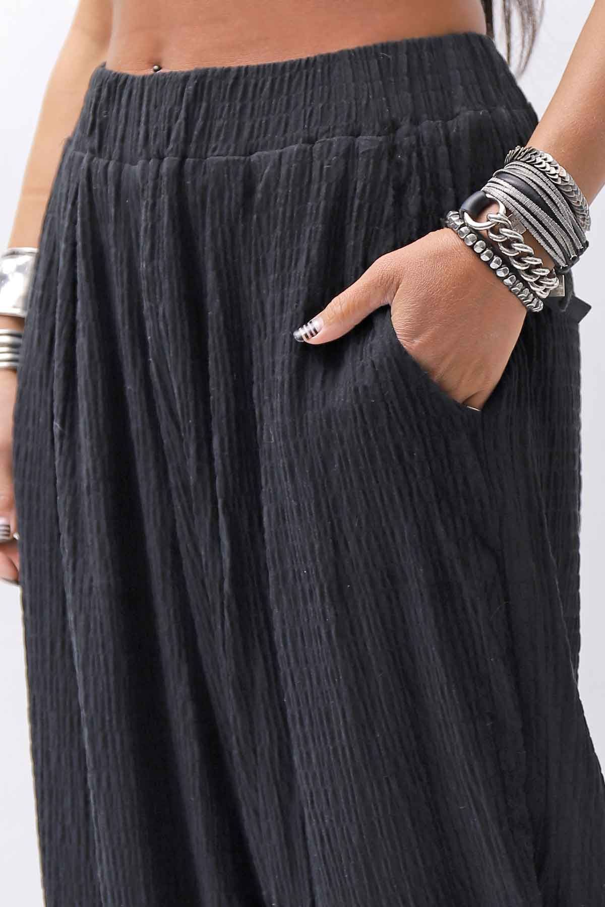 【studio b3】 UNISEX EMBOSSED MOROCCAN PANTS RBB1945_BLACK