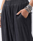 【studio b3】 UNISEX EMBOSSED MOROCCAN PANTS RBB1945_BLACK