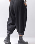 【studio b3】 UNISEX EMBOSSED MOROCCAN PANTS RBB1945_BLACK