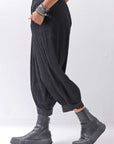 【studio b3】 UNISEX EMBOSSED MOROCCAN PANTS RBB1945_BLACK