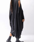 【RUNDHOLZ】 2WAY HOLE ASYMMETRY DRAPE LONG TOP DRESS 252 0937_BLACK