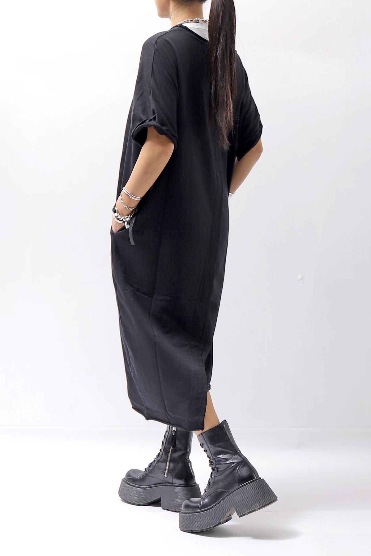 【studio b3】 COTTON HALF SLEEVE DRESS BZB1604