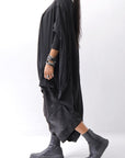 【RUNDHOLZ】 2WAY HOLE ASYMMETRY DRAPE LONG TOP DRESS 252 0937_BLACK