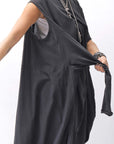 【RUNDHOLZ】 2WAY HOLE ASYMMETRY DRAPE LONG TOP DRESS 252 0937_BLACK