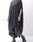 【RUNDHOLZ】 2WAY HOLE ASYMMETRY DRAPE LONG TOP DRESS 252 0937_BLACK