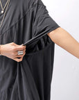【RUNDHOLZ】 2WAY HOLE ASYMMETRY DRAPE LONG TOP DRESS 252 0937_BLACK