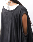 【RUNDHOLZ】 2WAY HOLE ASYMMETRY DRAPE LONG TOP DRESS 252 0937_BLACK