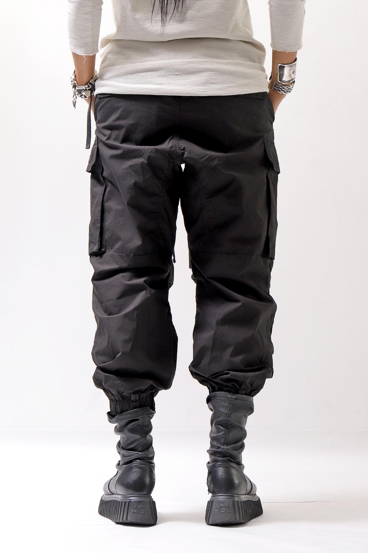 【thom/krom】 UNISEX COTTON CARGO RIB PANTS MP7_BLACK